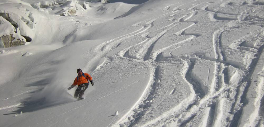 Descente à skis du glacier de Toule - Skyway - Vallée Blanche Descente à skis du glacier de Toule - Vallée Blanche