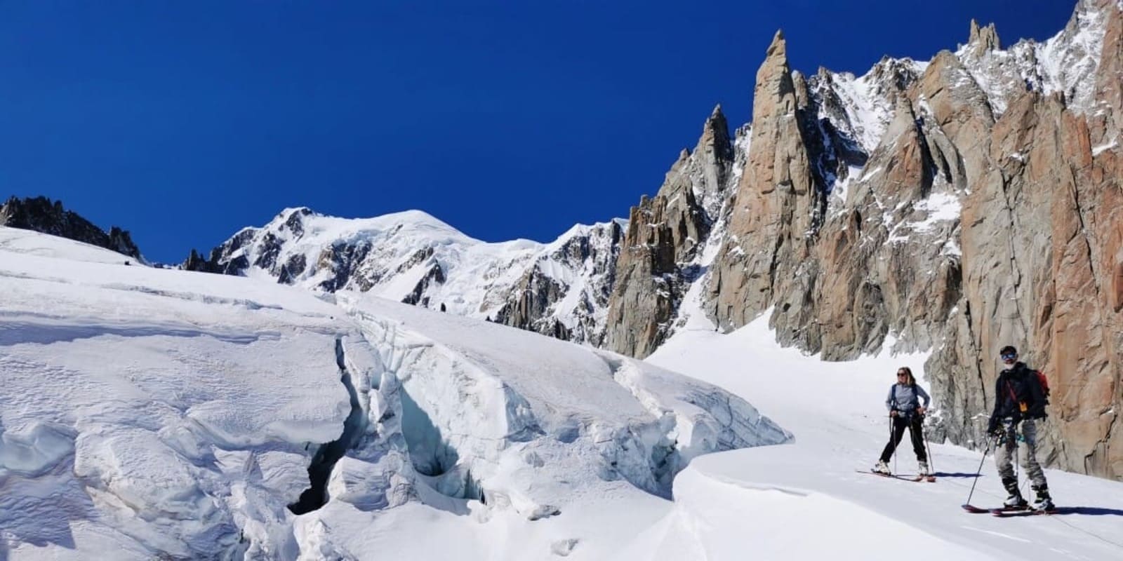 ski randonnée dans le haut de la vallée blanche chamonix