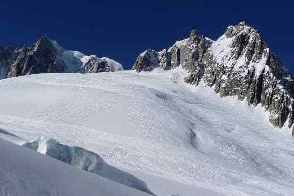 Descente de la Vallée Blanche à skis