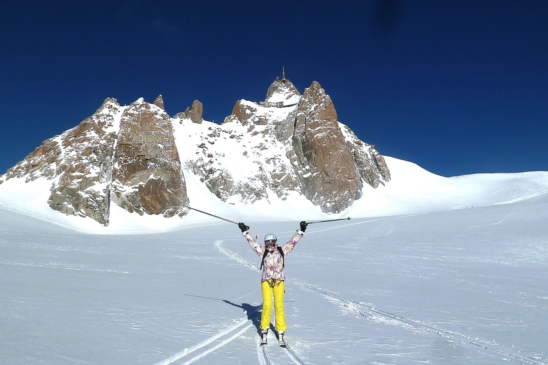 Descente Vallée Blanche à ski avec un guide