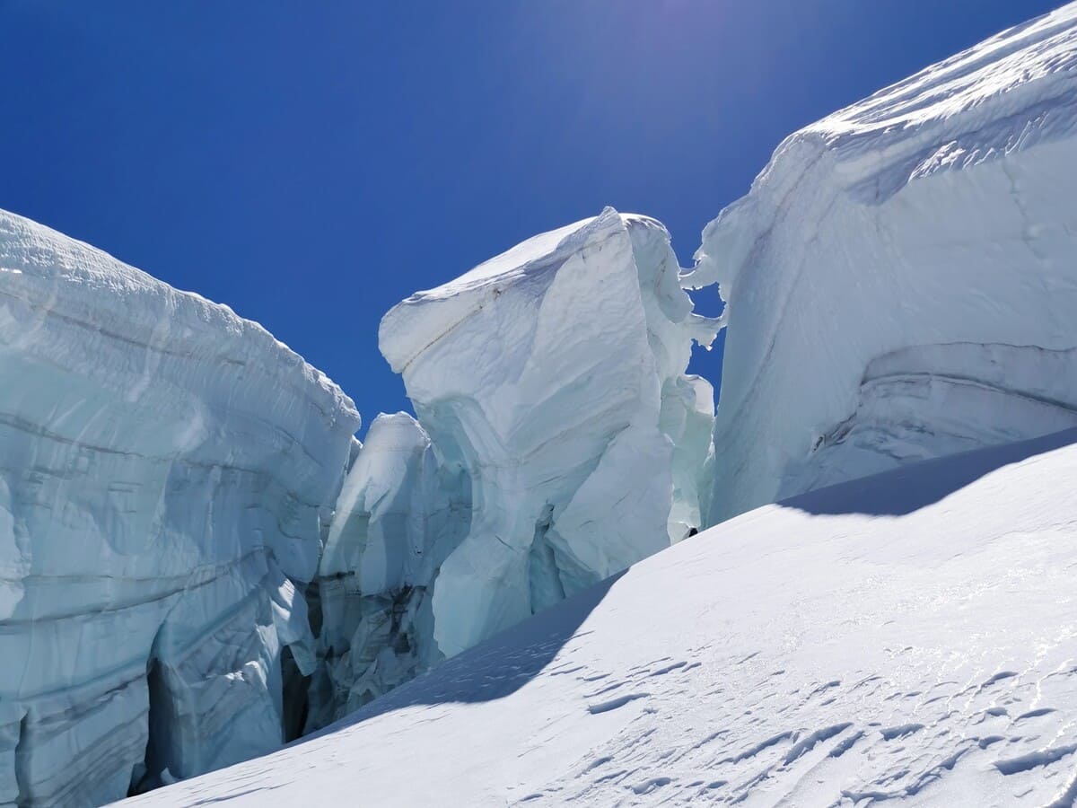 ski randonnée dans le haut de la vallée blanche chamonix