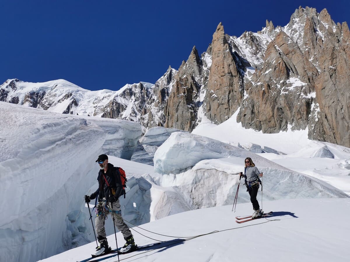 ski randonnée dans le haut de la vallée blanche chamonix