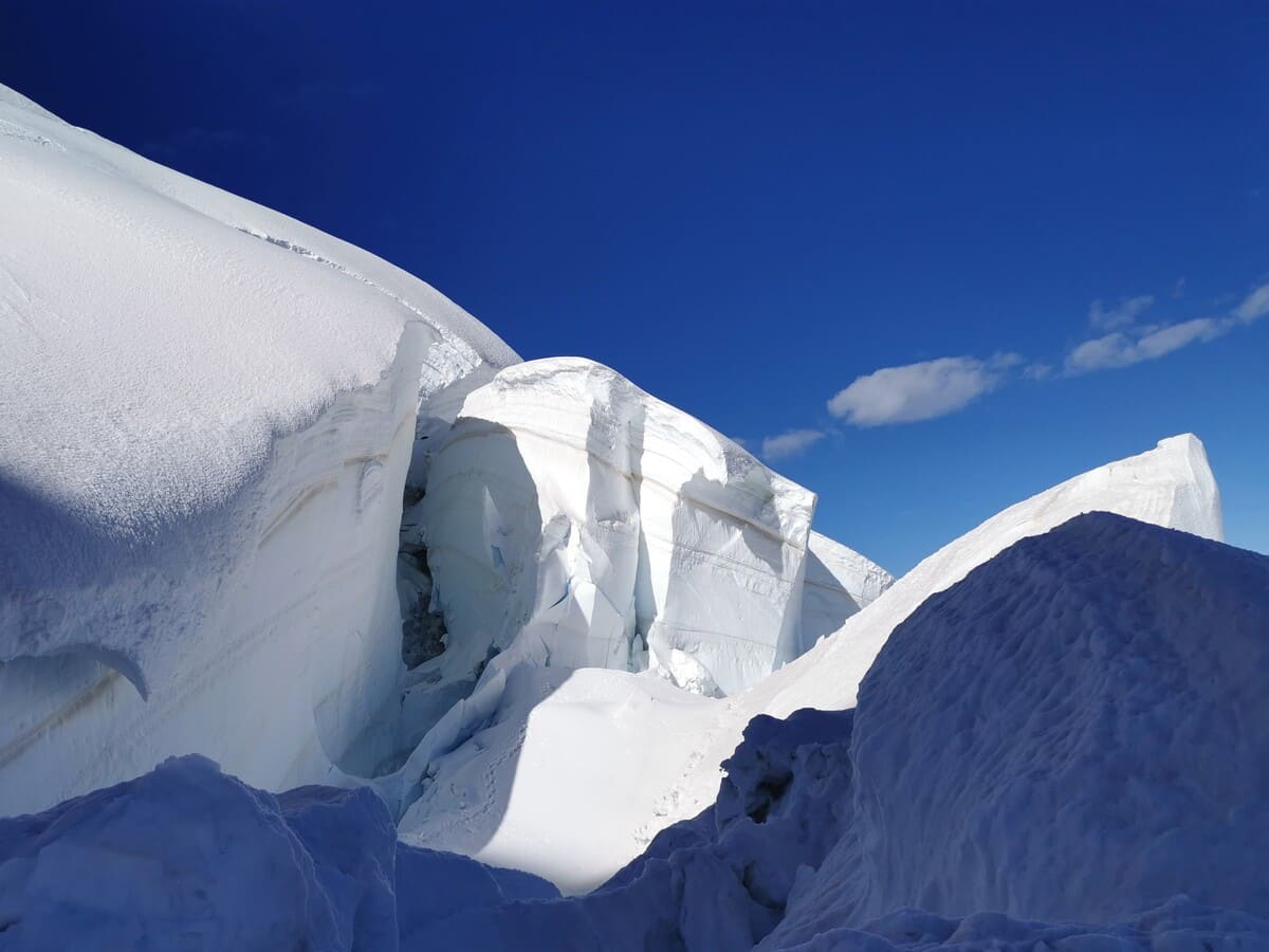 ski randonnée dans le haut de la vallée blanche chamonix