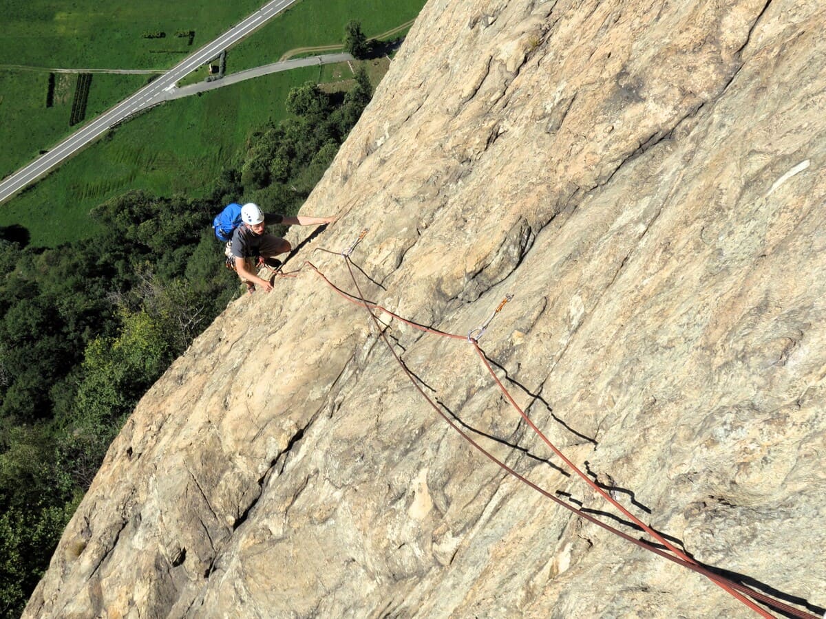 Escalade à Machaby, vallée d'Aoste